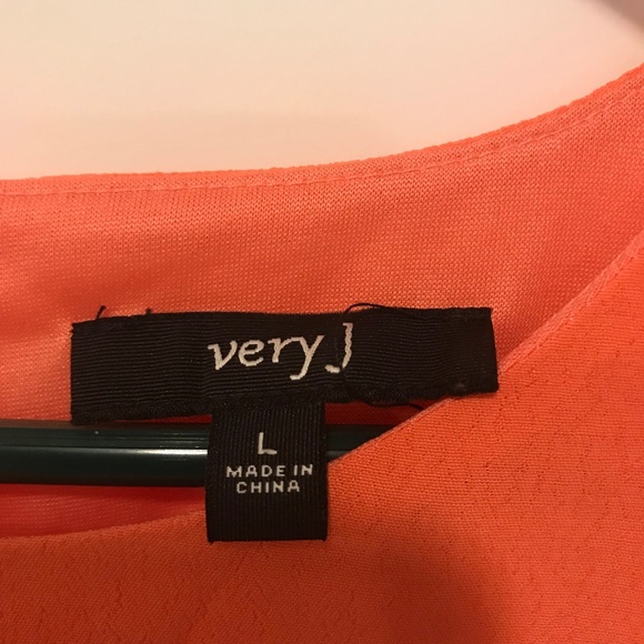 Very J Sleeveless Orange Dress with pockets Large - Picture 3 of 3